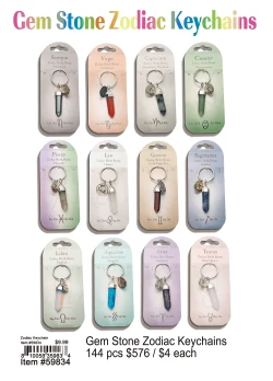 Gem Stone Zodiac Keychains